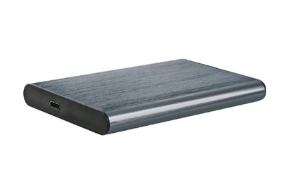 Externí box GEMBIRD pro 2,5" disky, USB 3.1, Type-C, broušený hliník, šedý