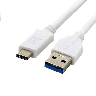 Kabel USB 3.0 AM na Type-C kabel (AM/CM), 1m, bílý