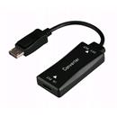 Kabel CABLEXPERT red. aktivní 4K 30Hz HDMI F/DisplayPort M, 0,15m, černý