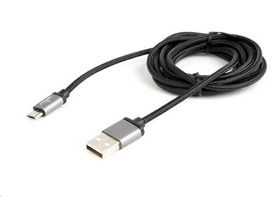 Kabel CABLEXPERT USB A Male/Micro B Male 2.0, 1,8m, opletený, černý, blister