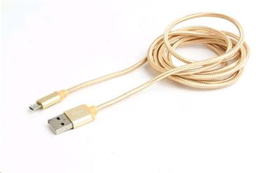 Kabel CABLEXPERT USB A Male/Micro B Male 2.0, 1,8m, opletený, zlatý, blister