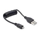 Kabel CABLEXPERT USB A Male/Micro B Male 2.0, 60cm, Black, kroucený