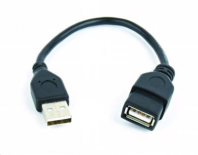 Kabel GEMBIRD USB A-A 15cm 2.0 prodlužovací HQ Black, zlacené kontakty