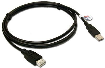 Kabel USB A-A 3m 2.0 Black MANHATTAN prodloužení HQ
