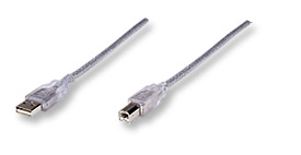 Kabel USB A-B 1,8m 2.0 Silver MANHATTAN High Quality