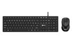 Klávesnice C-TECH KBM-108, drátový combo set s myší, multimediální, USB, CZ/SK