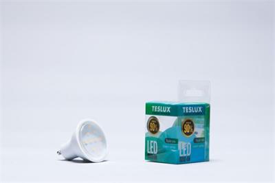 LED žárovka TESLUX, patice GU10, 4W, teplá bílá