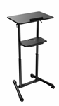 Mobilní stůl s kolečky, černý
