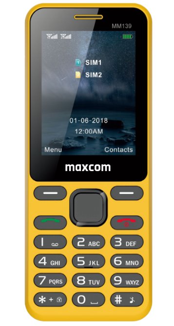 Mobilní telefon MAXCOM Classic MM139, CZ lokalizace, žlutý