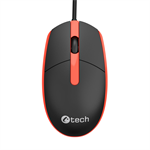 Myš C-TECH WM-10, černo/červená, USB