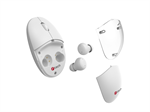Myš s TWS sluchátky C-TECH WLM-21 Dual mode, bezdrátová, BT5.0 + 2,4GHz, 1600DPI, 3 tlačítka, USB nano receiver, bílá