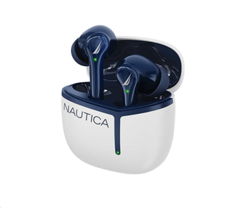 Nautica Wireless Stereo Earbuds with Charging Case T670 (White -Navy)
