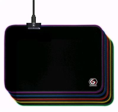Podložka pod myš látková černá, MP-GAMELED-M, USB, RGB podsvícení, herní, 250x350mm