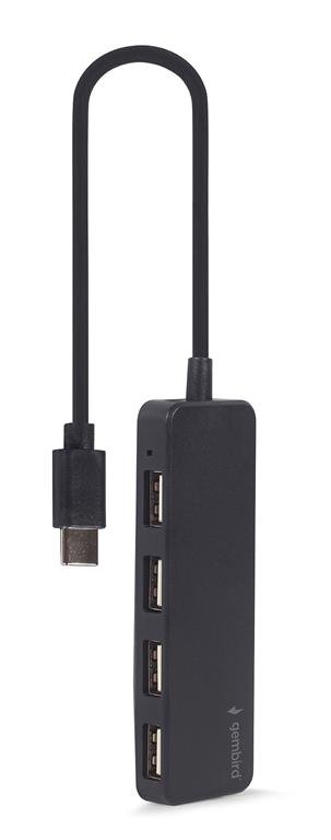 USB hub Gembird 4-port Type-C, černý
